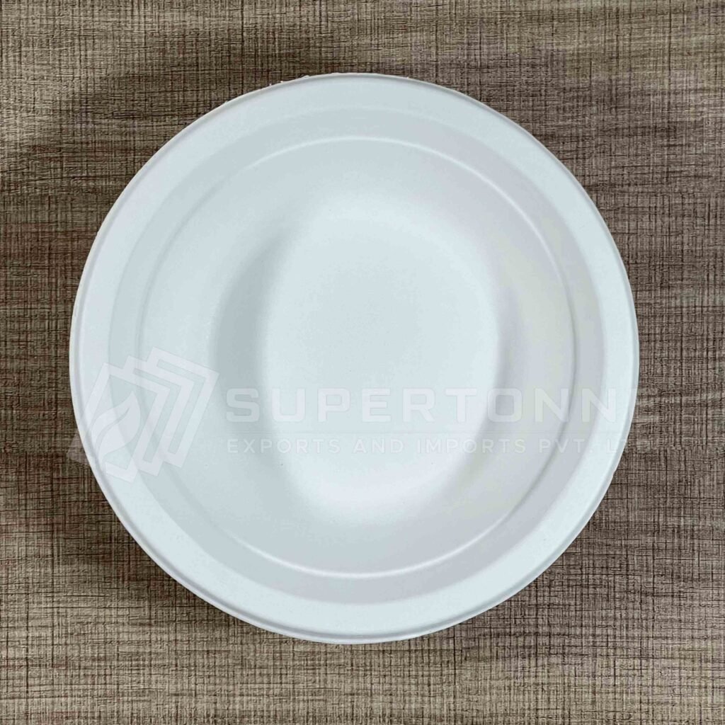 6 Inch Round SUGARCANE BAGASSE PLATE – Supertonne
